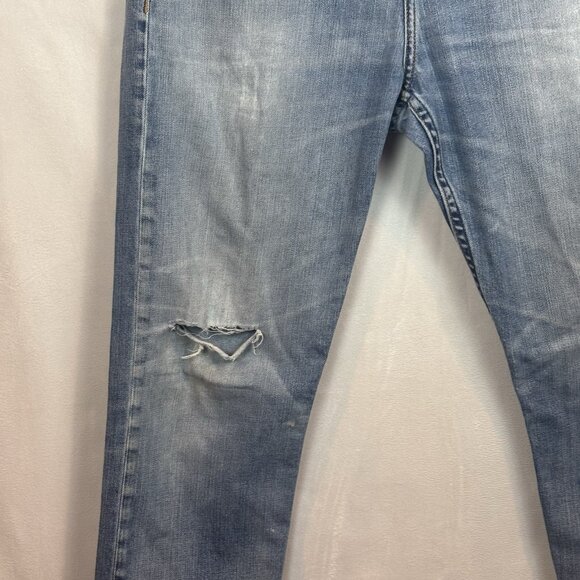 Rag and Bone Women's slim straight leg distressed jeans size 32 medium wash - Picture 2 of 16